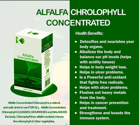 Have you been asking yourself, Where to get Alfalfa Concentrated Chlorophyll in Kenya? or Where to buy Alfalfa Concentrated Chlorophyll in Nairobi? Kalonji Online Shop Nairobi has it. Contact them via WhatsApp/Call 0716 250 250 or even shop online via their website www.kalonji.co.ke