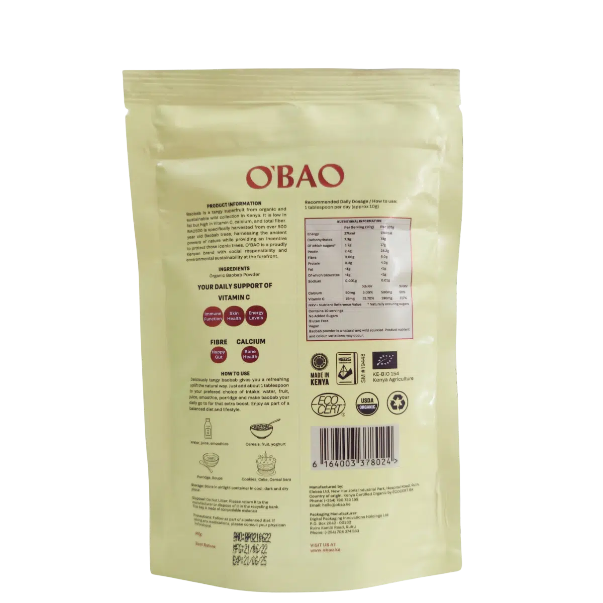 Where to buy BAO Organic Baobab Powder in Nairobi & Kenya – KALONJI ...
