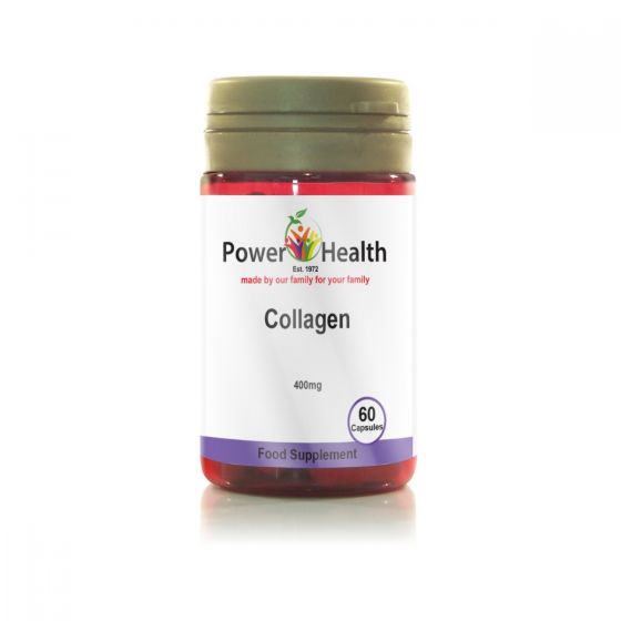 Collagen 400mg Caps 60's - Hydrolysed . It is one of the best collagen capsules.  Some of the benefits of Collagen are: It connects and supports bodily tissue such as skin, bone, tendons, muscles and cartilage. This essential protein also provides amino acids to help supplement protein levels                                              