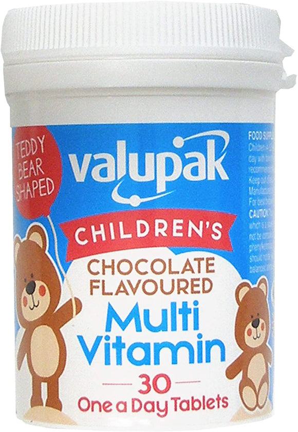 Valupak Children's Chocolate Flavored Multi Vitamin 30 One a Day Tablets