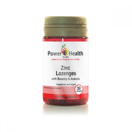 power health Zinc Lozenges benefits: These soothing aniseed flavour lozenges with rosehip and acerola, are designed to dissolve on the tongue, bathing the back of the throat in Zinc ions. Zinc contributes to the normal function of the immune system