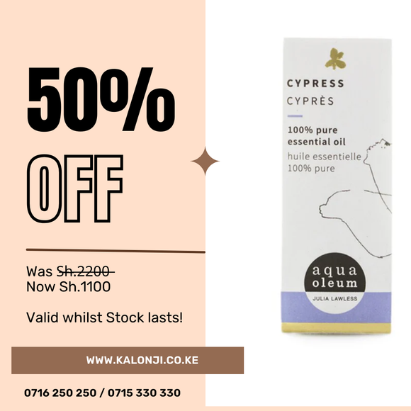Where to get Aqua Oleum Cypress Essential oil in Nairobi Kenya?
WhatsApp/Call 0716250250 / shop online www.kalonji.co.ke
Free Delivery 4 order over 3K