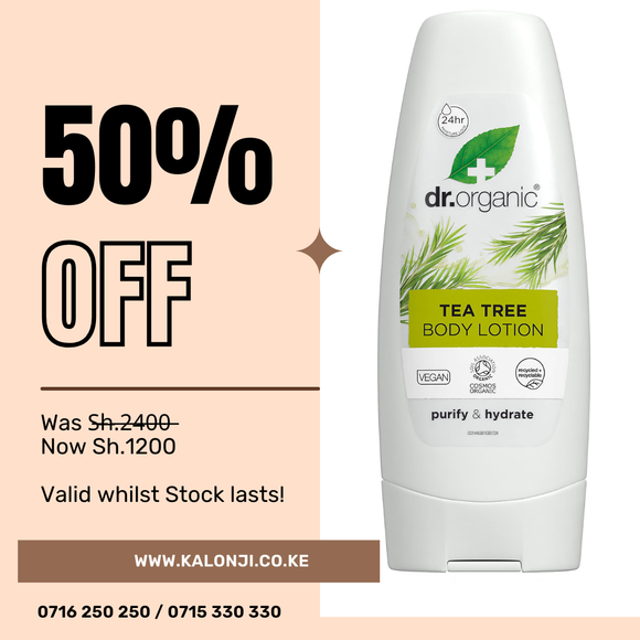 Where to get Dr. Organic Tea Tree Lotion in Nairobi Kenya?
WhatsApp/Call 0716250250 / shop online www.kalonji.co.ke
Free Delivery 4 order over 3K