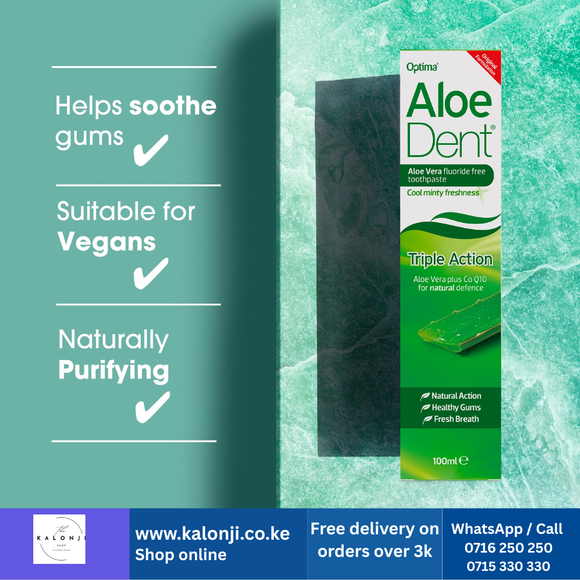 Where to get AloeDent Triple Action toothpastein Nairobi Kenya?
WhatsApp/Call 0716250250 / shop online www.kalonji.co.ke
Free Delivery 4 order over 3K