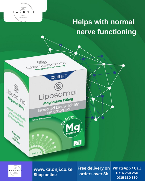 Where to get Quest Liposomal Magnesium in Nairobi Kenya?
WhatsApp/Call 0716250250 / shop online www.kalonji.co.ke
Free Delivery 4 order over 3K