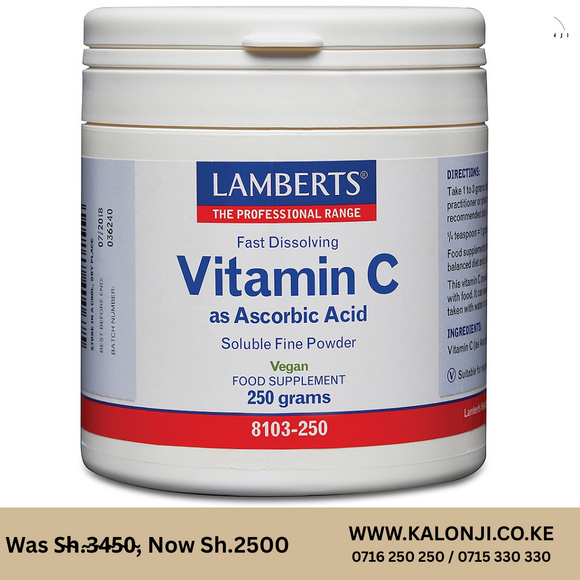 Where to get Lamberts Vitamin C Powder Ascorbic Acid in Nairobi Kenya?
WhatsApp/Call 0716250250 / shop online www.kalonji.co.ke
Free Delivery 4 order over 3K