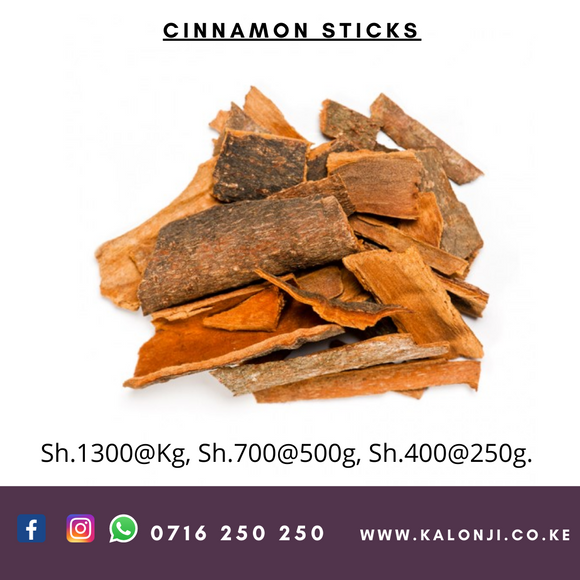 Have you been asking yourself, Where to get CINNAMON STICKS in Kenya? or Where to get CINNAMON STICKS in Nairobi?   Worry no more, Kalonji Online Shop Nairobi has it. Contact them via Whatsapp/call via 0716 250 250 or even shop online via their website www.kalonji.co.ke